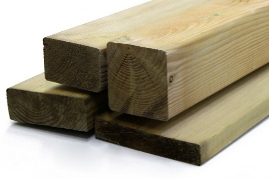Listones de madera autoclave verde