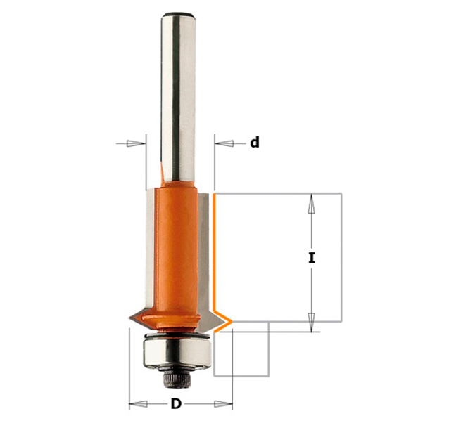 FRESA CMT RECORTAR Y RANURAR V VÁSTAGO 8MM