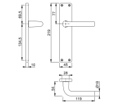 JOC MANETES PORTA PLACA HOPPE ARLES 197L/317 JOC MANETES PORTA PLACA HOPPE ARLES 197L/317