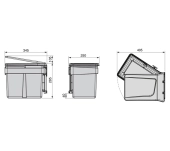 CONTENEDOR BASURA PUERTA CON TAPA AUTOMÁTICA CONTENEDOR BASURA PUERTA CON TAPA AUTOMÁTICA