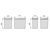 KIT 3 CUBELLS RECICLATGE EMUCA RECYCLE KIT 3 CUBELLS RECICLATGE EMUCA RECYCLE