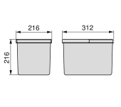 KIT 2 CUBELLS RECICLATGE EMUCA RECYCLE KIT 2 CUBELLS RECICLATGE EMUCA RECYCLE