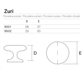 POMO MUEBLE PORCELANA 950 POMO MUEBLE PORCELANA 950