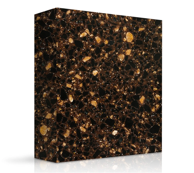 MEGANITE SOLID SURFACE ACRYLIC GOLDRUSH GEMSTONE