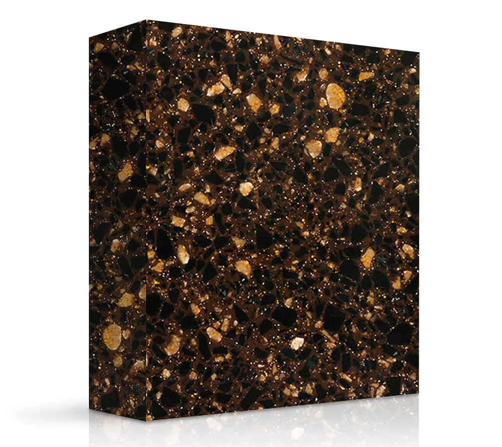 MEGANITE SOLID SURFACE ACRYLIC GOLDRUSH GEMSTONE