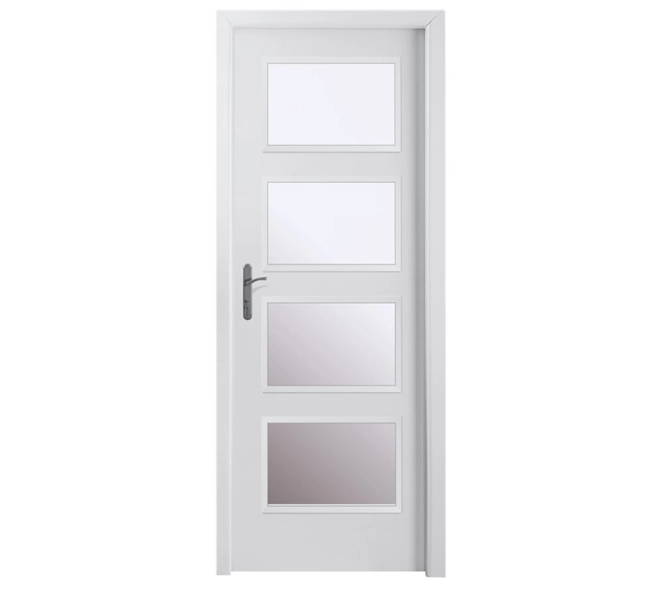 PUERTA INTERIOR LISA CRISTALERA LACADO BLANCO