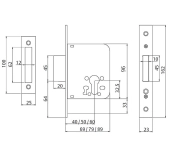 CERRADURA EMBUTIR TESA 4031 SIN CILINDRO CERRADURA EMBUTIR TESA 4031 SIN CILINDRO