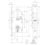 CERRADURA EMBUTIR MCM 2501 SIN CILINDRO CERRADURA EMBUTIR MCM 2501 SIN CILINDRO