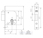 CERRADURA EMBUTIR MCM 1312 SIN CILINDRO CERRADURA EMBUTIR MCM 1312 SIN CILINDRO