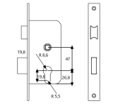 CERRADURA EMBUTIR TESA 4010-P S/CILINDRO CERRADURA EMBUTIR TESA 4010-P S/CILINDRO