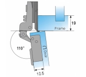 BISAGRA CAZOLETA DTC RECTA + BASE BRAZO CORTO