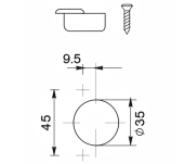 BISAGRA CAZOLETA DTC RECTA + BASE BRAZO CORTO