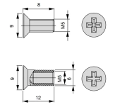 TORNILLO PLANO CON TUERCA