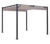 PÉRGOLA JARDÍN CON TOLDO CORREDERO ANTRACITA/TOPO