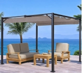 PÉRGOLA JARDÍN CON TOLDO CORREDERO ANTRACITA/TOPO