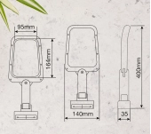 APLIC SOLAR BAJURA AMB SENSOR NEGRE