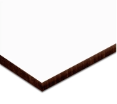 COMPACTE LAMINAT HPL BLANC IGNÍFUG NUCLI MARRÓ COMPACTE LAMINAT HPL BLANC IGNÍFUG NUCLI MARRÓ