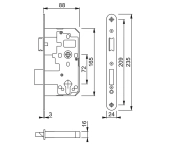 CERRADURA EMBUTIR HOPPE 910 S/CILINDRO CERRADURA EMBUTIR HOPPE 910 S/CILINDRO