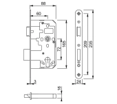 CERRADURA EMBUTIR HOPPE 910 S/CILINDRO CERRADURA EMBUTIR HOPPE 910 S/CILINDRO