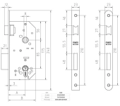 CERRADURA EMBUTIR MCM 1601 SIN CILINDRO CERRADURA EMBUTIR MCM 1601 SIN CILINDRO
