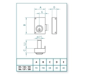 CERRADURA SOBREPONER JIS 38-7 CIL.GRADUABLE DCHA CERRADURA SOBREPONER JIS 38-7 CIL.GRADUABLE DCHA