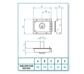 CERRADURA JIS SANSON 229 CILINDRO GRADUABLE DCHA CERRADURA JIS SANSON 229 CILINDRO GRADUABLE DCHA