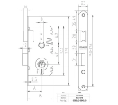 CERRADURA EMBUTIR MCM 2501 SIN CILINDRO CERRADURA EMBUTIR MCM 2501 SIN CILINDRO