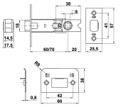 PICAPORTE TUBULAR EMBUTIR AMIG 7 PICAPORTE TUBULAR EMBUTIR AMIG 7