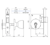 POMO CON CERRADURA EMBUTIR MCM 1561 POMO CON CERRADURA EMBUTIR MCM 1561