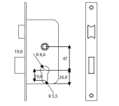 CERRADURA EMBUTIR TESA 4010-P S/CILINDRO CERRADURA EMBUTIR TESA 4010-P S/CILINDRO