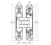 BISAGRA OCULTA KRONA KUBI7 K7080 180º