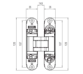 BISAGRA OCULTA KRONA KUBI7 K7000 180º