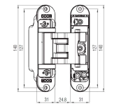 BISAGRA OCULTA KUBIKUADRA K3000 160º