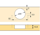 BISAGRA + BASE HETTICH FRIGORÍFICO ET582 BISAGRA + BASE HETTICH FRIGORÍFICO ET582