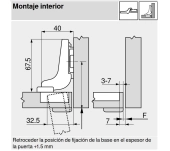 BISAGRA 71B9750 CLIP BLUMOTION P.GRUESA S/ACODADA BISAGRA 71B9750 CLIP BLUMOTION P.GRUESA S/ACODADA