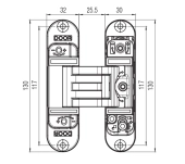 BISAGRA OCULTA KRONA KUBICA K6300 180º