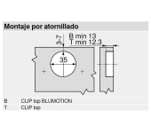 FRONTISSA BLUM 70T9580.TL CLIP TOP RECTE S/MOLLA FRONTISSA BLUM 70T9580.TL CLIP TOP RECTE S/MOLLA