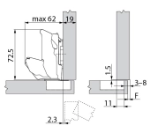 FRONTISSA BLUM 71B7550 CLIP BLUMOTION RECTE FRONTISSA BLUM 71B7550 CLIP BLUMOTION RECTE