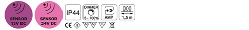 SENSOR LED DOT Ø16 SWITCH/DIMMER 12/24V